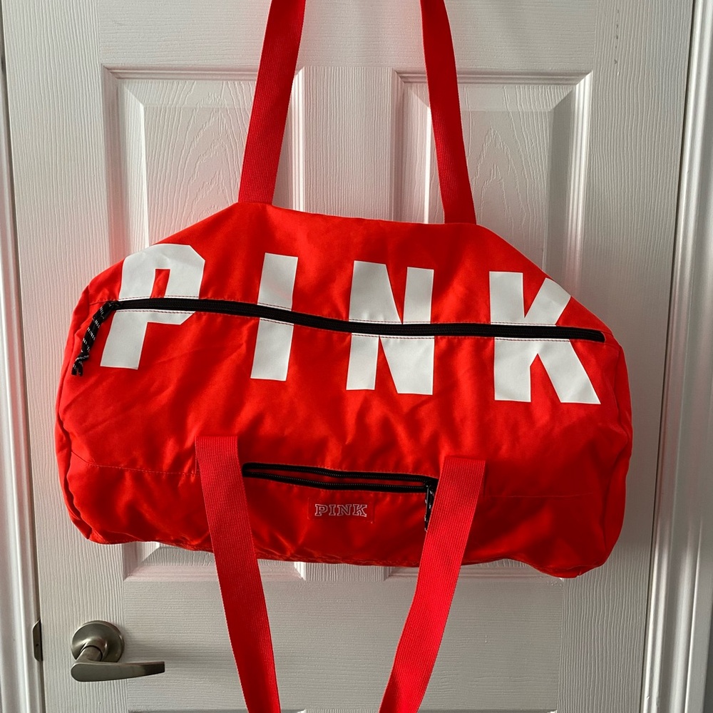 PINK Red Duffel Bag